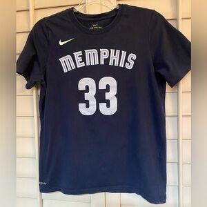 Nike Marc Gasol Memphis Grizzlies #33 T-Shirt Navy Blue kids size large
RARE